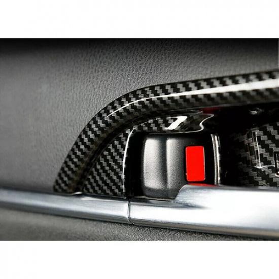 Interior Door Handle Bowl Cover Trim For Toyota Camry 2018- Carbon Fiber ABS