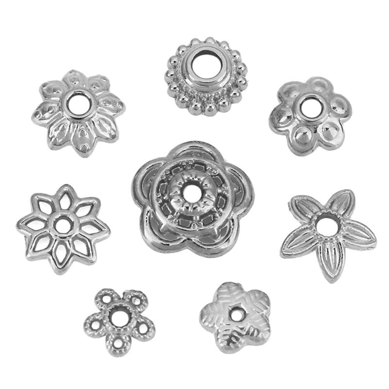10pcs Stainless Steel Beads Caps Covers Earrings Making PVD Never Fade 6 8 Mm End Spacer Beads For DIY Necklace Jewelry Findings