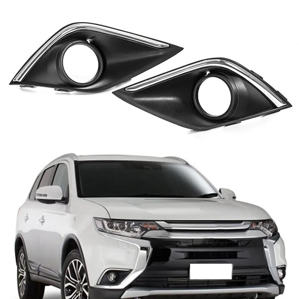Fog Light Cover Front Bumper Pair Black Chrome Fog Light Lamp Frame Cover