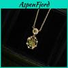 Art Nouveau Copper Chain With Zircon Stone Pendant For Elegant Evening Wear