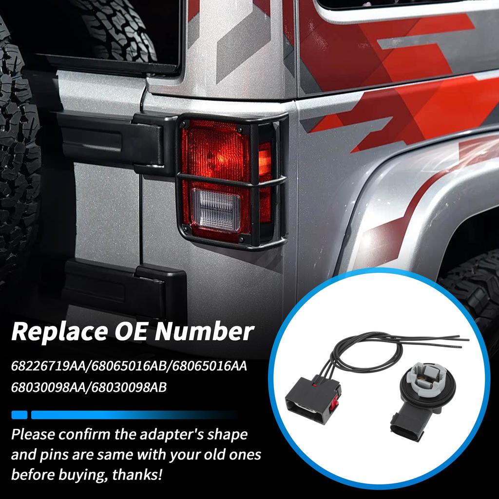 X Autohaux Turn Signal Light Socket Harness for Jeep Wrangler JK JKU 07-18 No.68030098AA