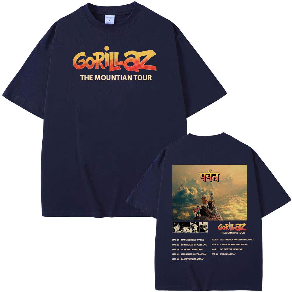 Gorillaz Band Tour 2026 Maglietta Uomo Donna Stampa The Mountian Moda Hip Hop Classica Manica Corta Maglietta 100% Cotone Girocollo Top