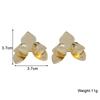 Three-layers Triangle Flower Women's Stud Earrings Folded Floral Gold Color Silver Color Petals Metal Geometric Female Earrings