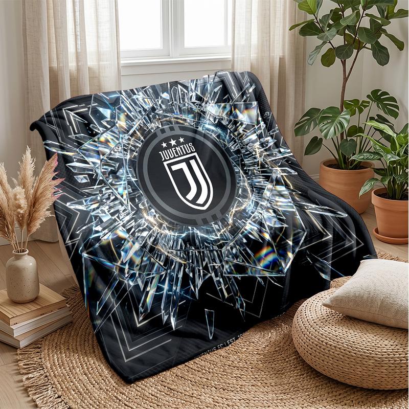 Coperta a tema Juventus FC Morbida coperta in flanella Coperta morbida tipo plaid Coperta accogliente per divano e letto per arredamento domestico