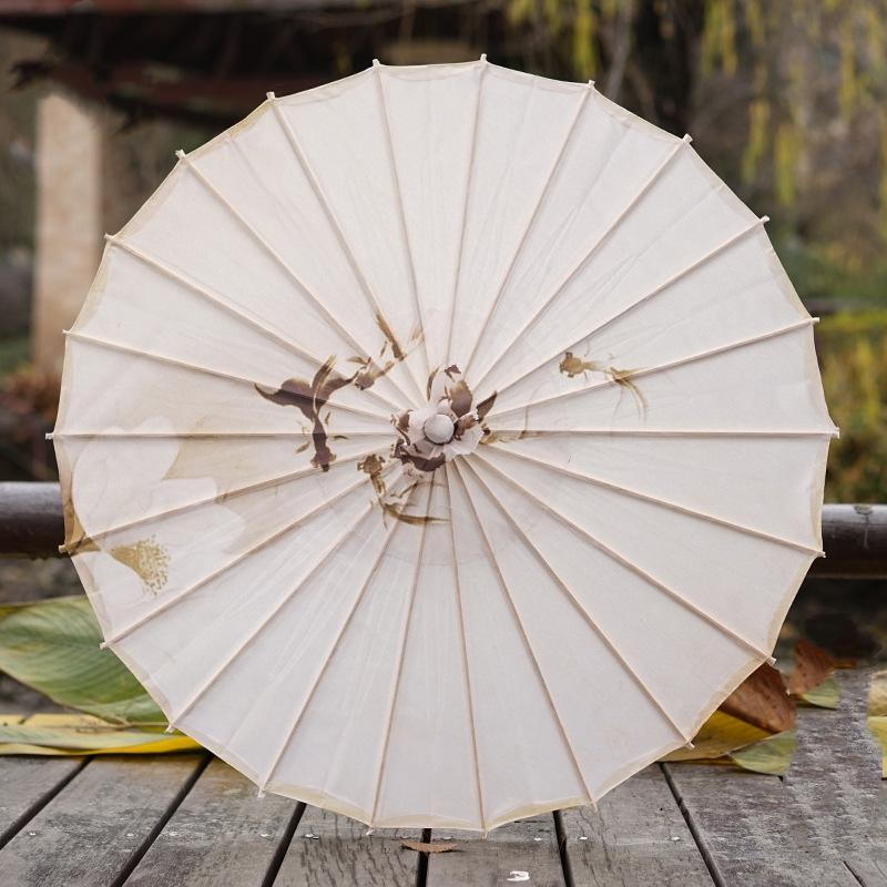 Ancient Lotus Flower Umbrella for Women Hanfu Antique Oil Paper Umbrella Photography Props Dance Performance Parasol