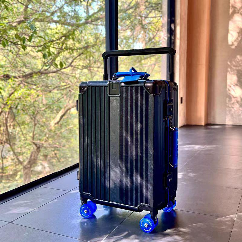 Silent Universal Skate Wheel Suitcase - 20" Boarding Password Box & 24" Trolley Case for Women