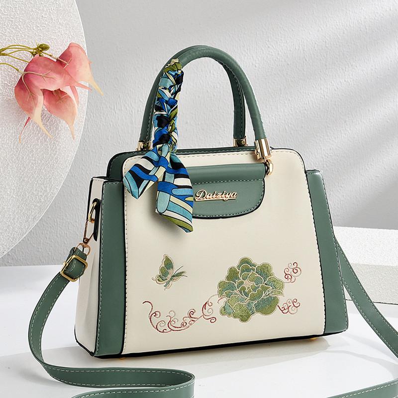 Artful Chinese Style Embroidered Pu Crossbody Bag For Daily Use Gift For Mom