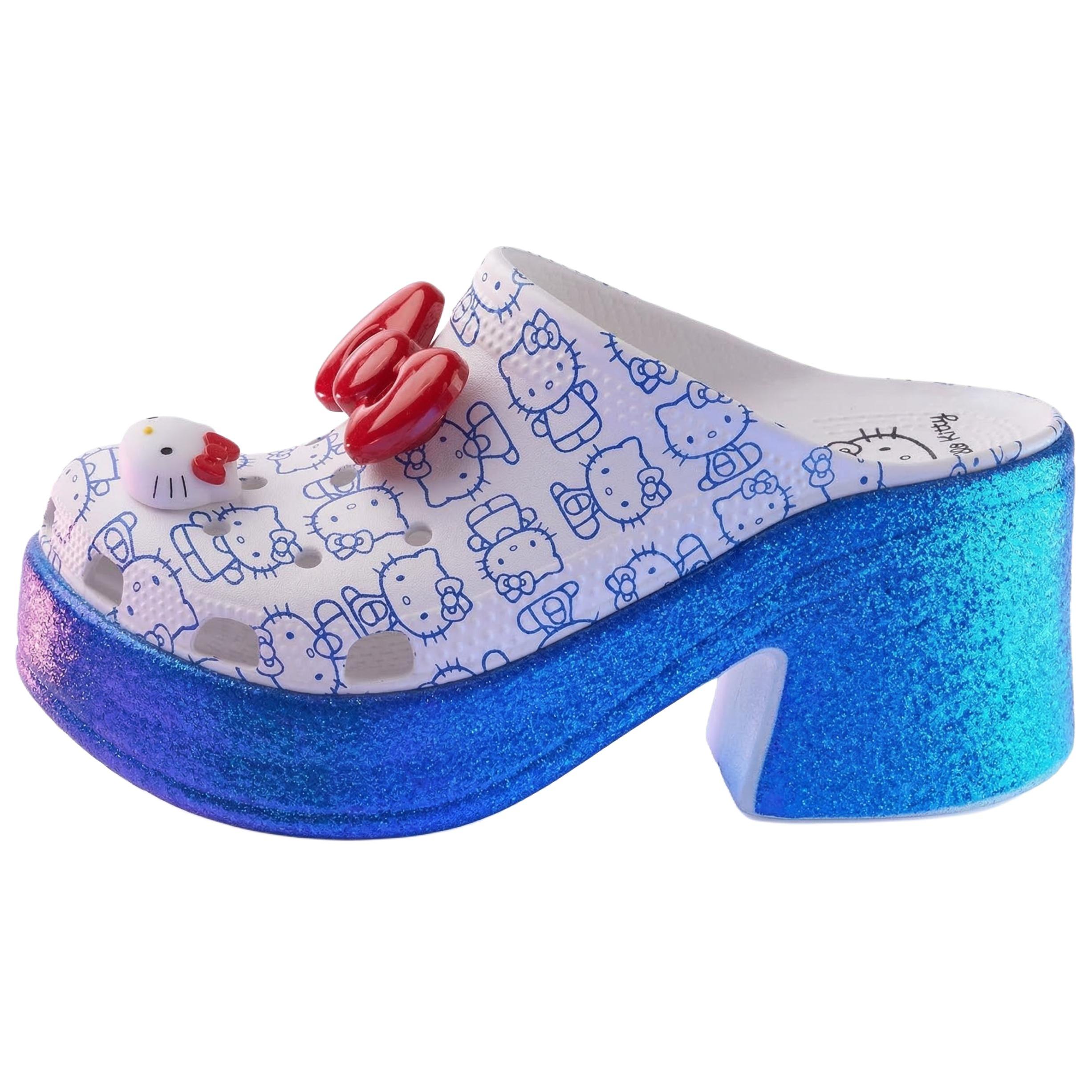 Кроксы Siren Clog Hello Kitty 50-летний юбилей Синий Глиттер 209451-100 37-38