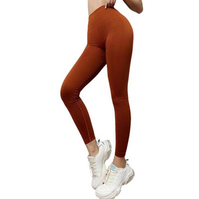 Women Yoga Leggings Tummy Control Hip Lifting High-waisted Seamless Workout Tight Pants Stretch Body Shaping Compression Trousers