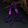 6.0 Inch Purple Hair Scissors: Bright Color, Straight & Serrated Blades, Barber Shears with Back Gem Model
