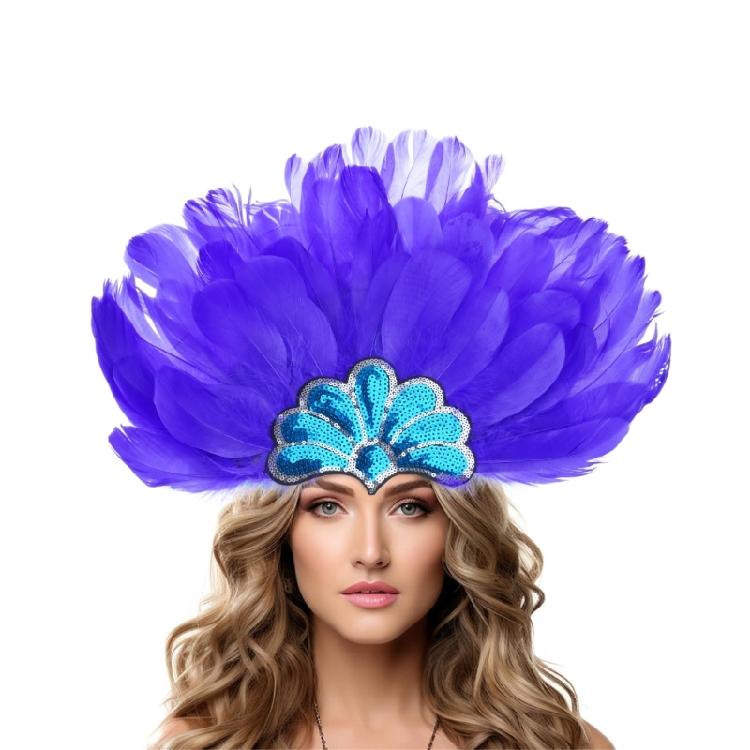 Feather Headbands Sequins Mardi Gras Headwear for Girls Masquerade Accessories