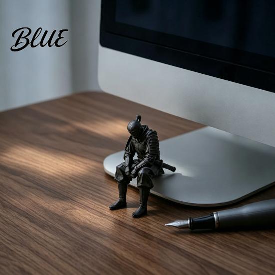 Collectible Warrior Figurines 3D Printed Contemplative Figurine Seated Edge Sitting Statue Miniature Figures Desktop Ornament for Home Office Shelf