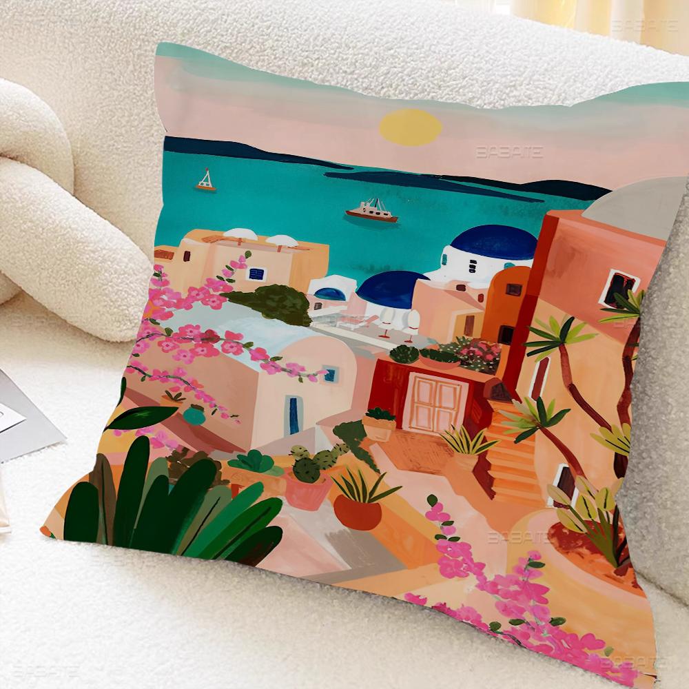 Španělsko Pobřeží Amalfi Krajina Povlaky na polštáře Domácí lůžkoviny Dekorativní povlak na polštář Svatba Super měkký povlak na polštář