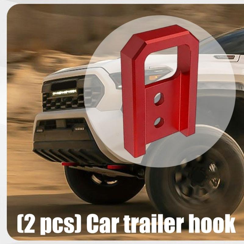 2Pcs Red Color Recovery Hooks Aluminum Alloy Construction Enhanced Durability Upgrades for Select Model