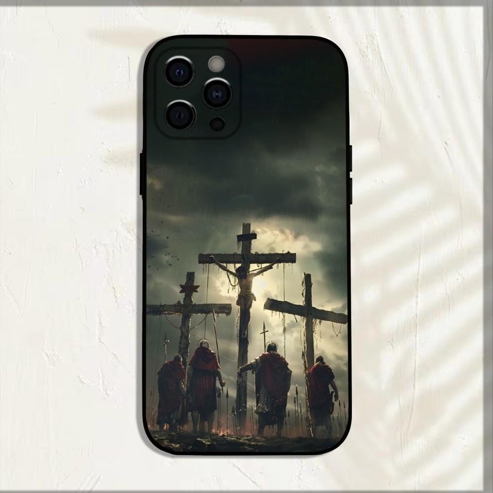 Bible Jesus Christian Cross Phone Case For iPhone 15,14,13,12,11,Pro,X,XS,Max,XR,Plus,Mini Soft Black Cover