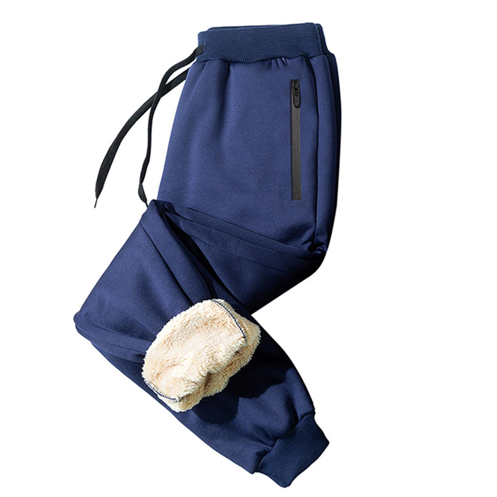 

Штаны из овечьего флиса Мужские повседневные брюки Зимние спортивные брюки Мужские брюки больших размеров Мужские брюки-мешковатые корсетные спортивные штаны L темно-синий