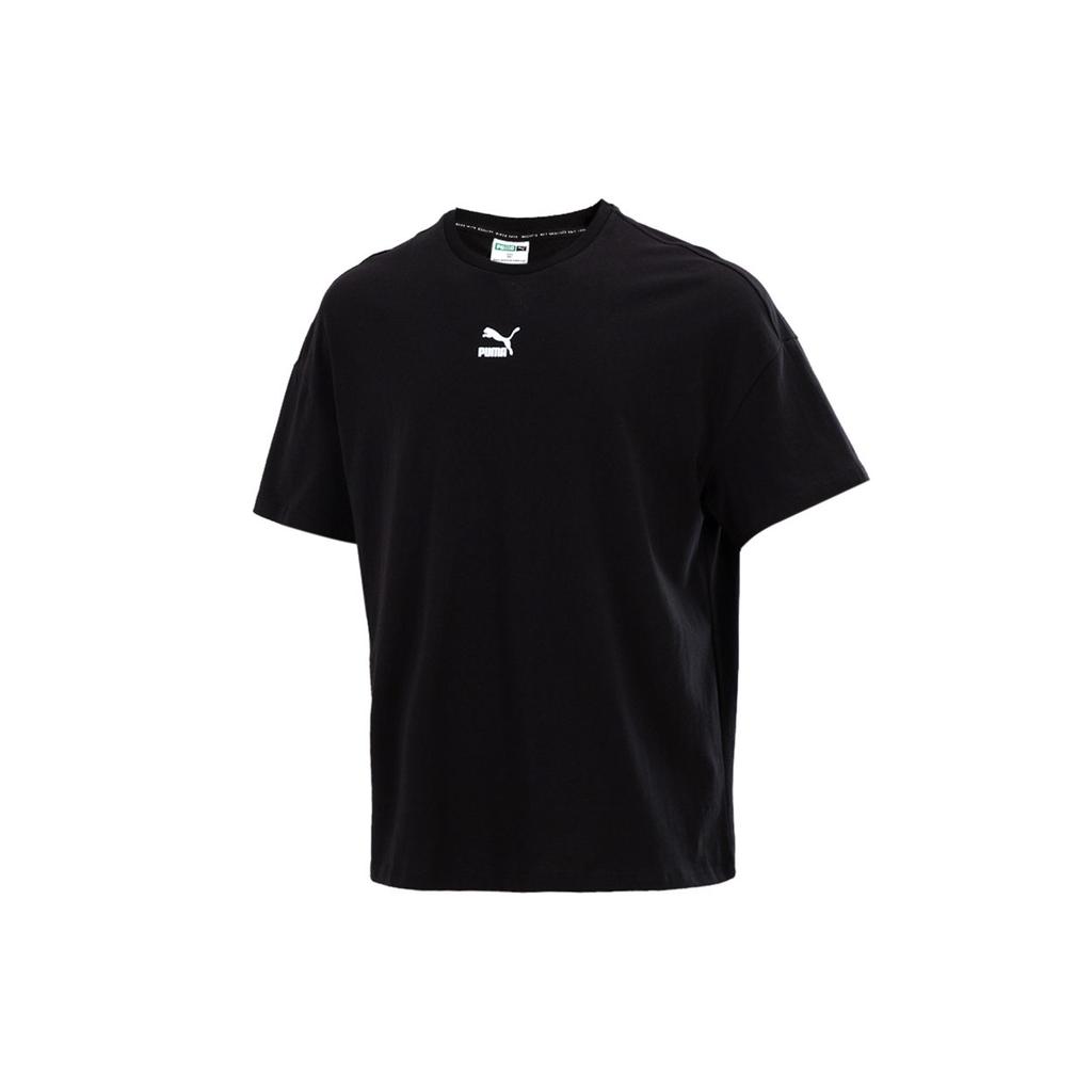 PUMA T Shirts Men's Black Crew Neck Moderate Straight Fit 533100-01