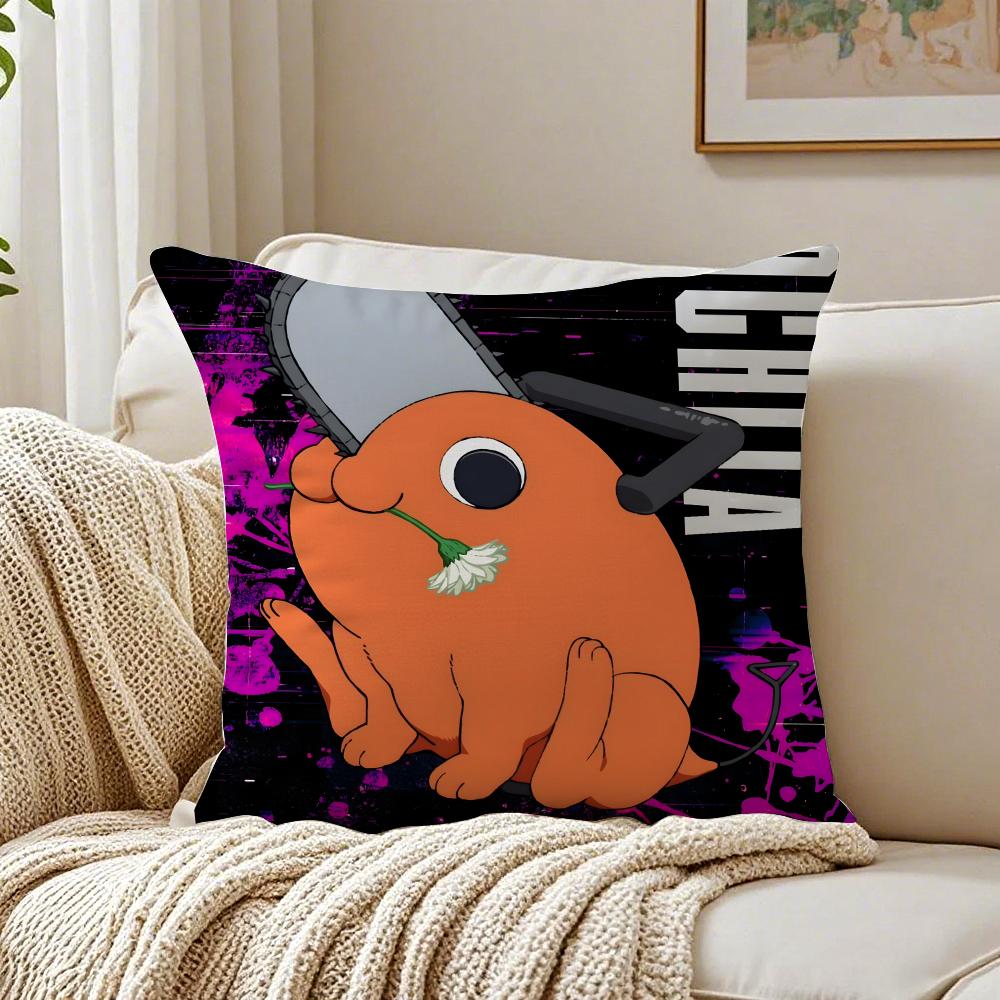 anime violent CChainsaw MMan Cushion Cover Pillowcase Antidustmite living Room Sofa Decor Cushion Room