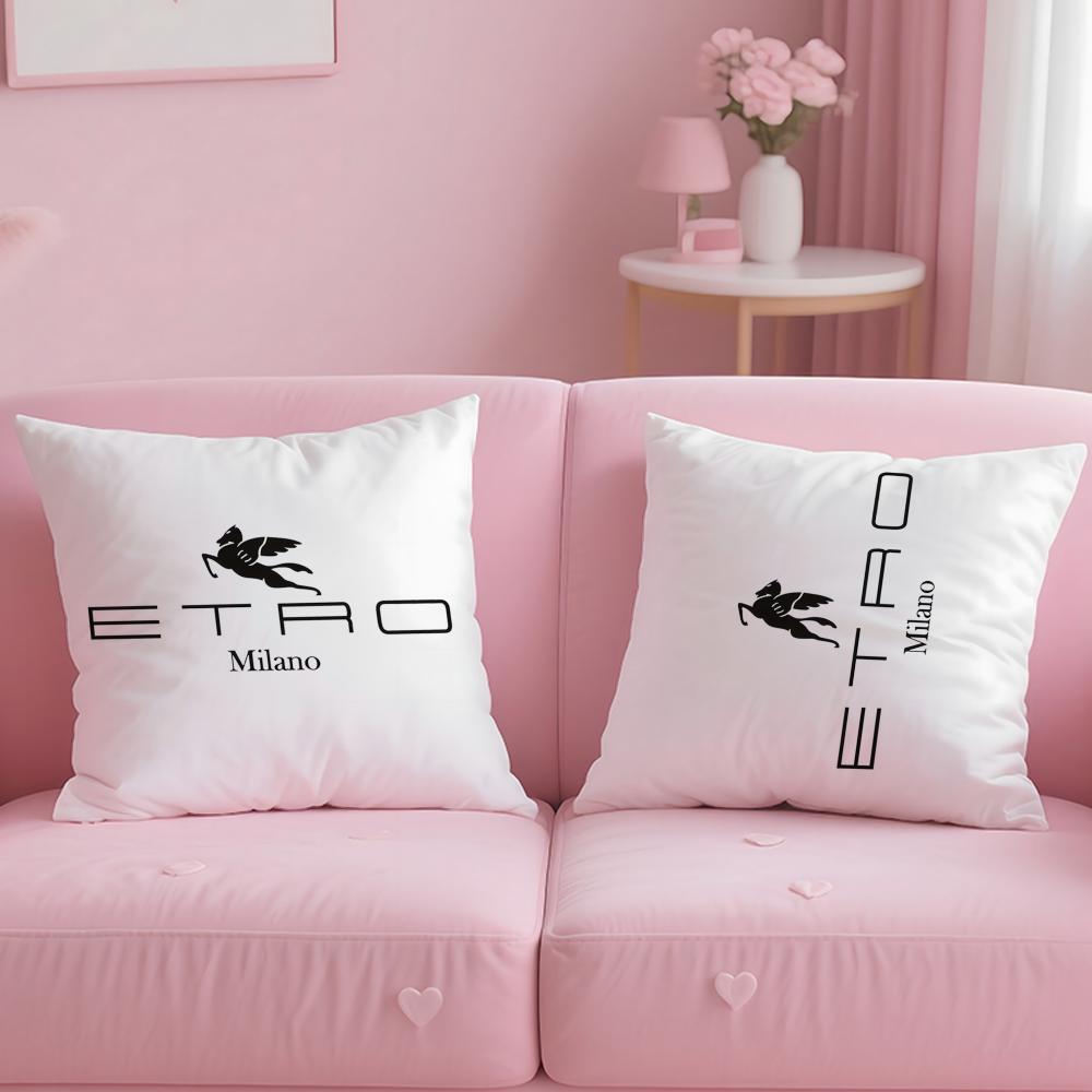 Classic Design E-Etro Cushion Cover Soft Short Plush Double-Sided Printing Home Decor Machine Washable Pillow Case Gift