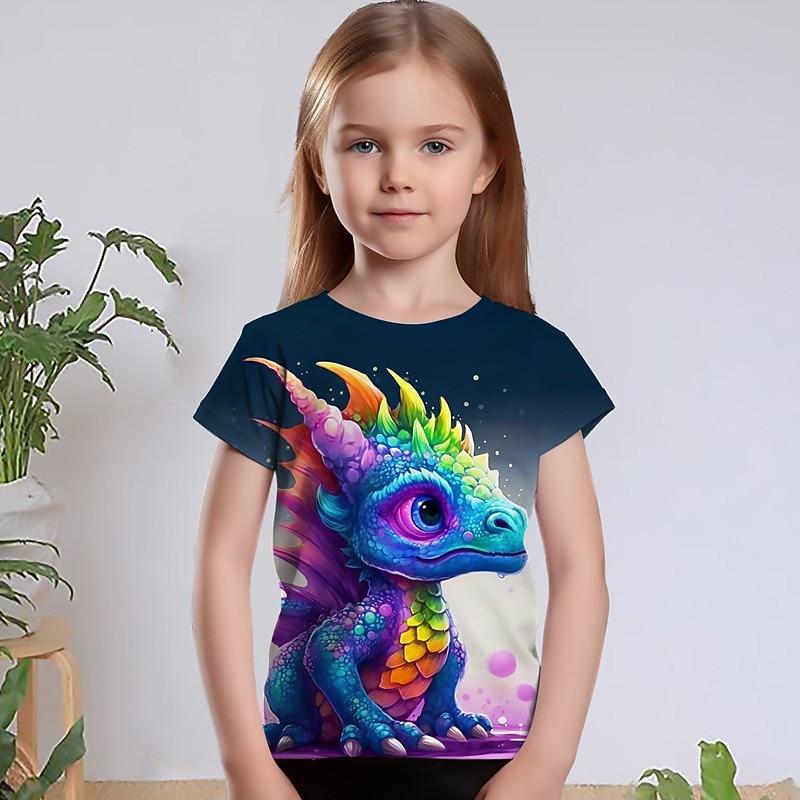 

Girls Graphic Cartoon Unicorn T shirt Tee Short Sleeve Summer Spring Active Fashion Cute Kids 3-12 Years Outdoor Casual 150