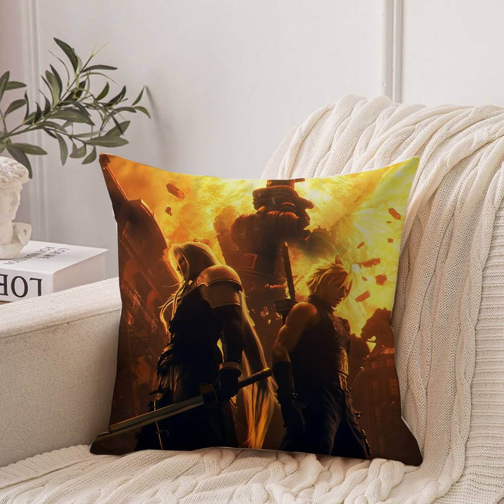 F-Final F-Fantasy VII Pillow Case Home Decor Throw For Sofa Bed Car Room Decor Gift Idea
