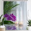 Modern Minimalist Zen Stone, Flower Style Shower Curtain,Polyester Fabric Washable Bathroom Curtains,Home Decoration With Hooks