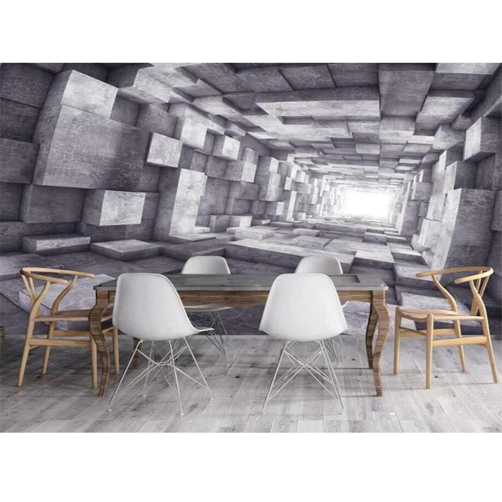 

Современные обои-фреска серые и белые полигональные геометрические обои 3d туннель обои для гостиной спальни 200 cm(W) x 140 cm(H)