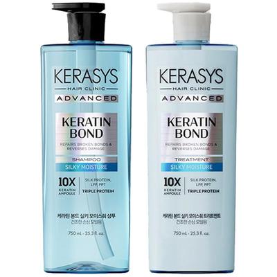 Keratin Bond Silky Moisture Shampoo & Treatment Set - Hydrating & Smoothing, 750ml + 750ml