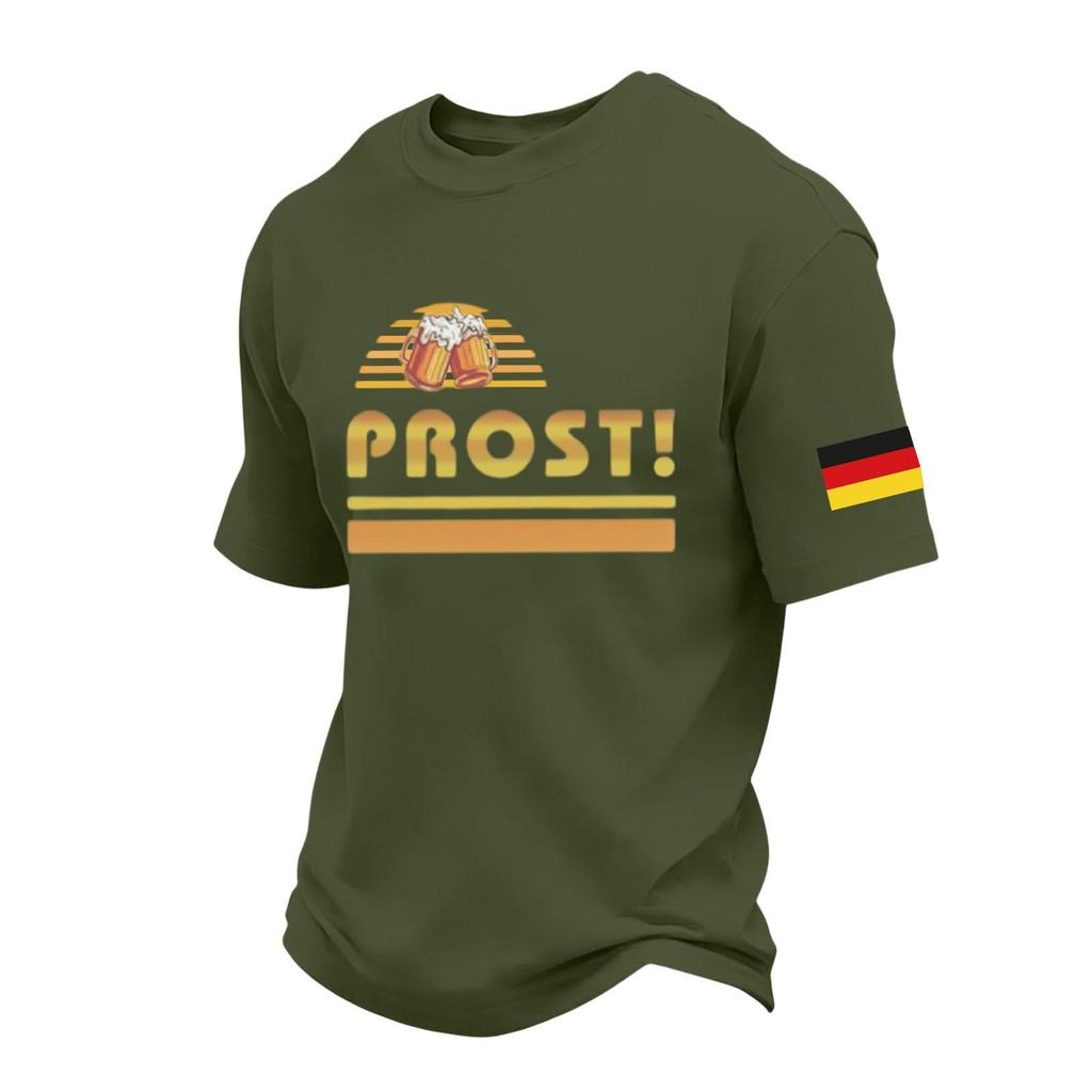Unisex Loose Fit Casual Short Sleeve T-Shirt Oktoberfest Beer Festival Print Comfortable Everyday Wear