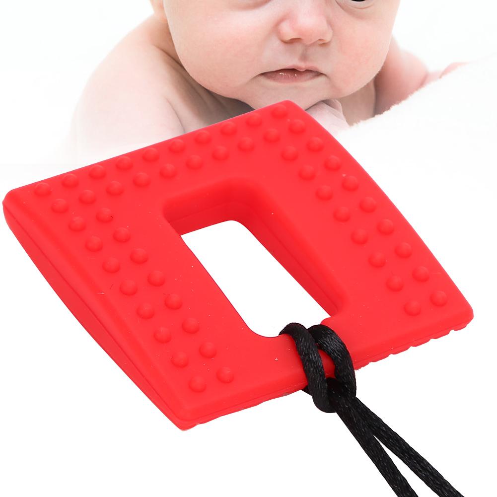 Baby Teether Infant Silicone Sensory Chewing Teething Toys Relief Teether for NewbornRed