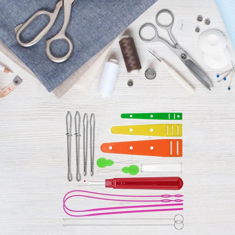14-teiliges Kordelzug-Einfädler-Werkzeugset DIY Bastel-Nähwerkzeugset zum Nähen