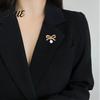 Anti-oxidation Brooch Pin Bow Shape Alloy Lapel Pin with Imitation