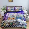 Watercolor Cartoon Cat Bedding Set Boys Girls Twin Queen Size Duvet Cover Pillowcase Bed Kids Adult Home Textileextile