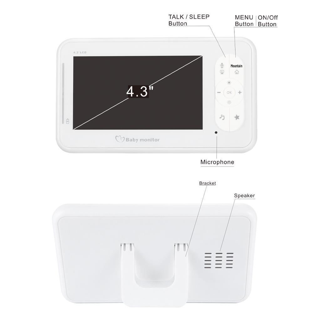 4.3" Baby Monitor with Temperature Monitoring, Two-Way Talk, and Night Vision