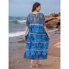 Plus Size Boho Kaftan Dress, Women's Plus Maxi Cover Up Dress