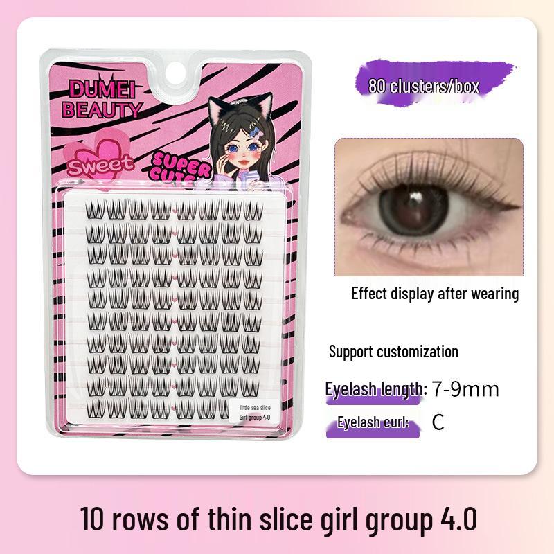 10-Row Autumn Leaf & Sunflower Faux Eyelashes - Flat, Glue-Free