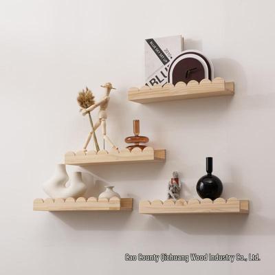 Solid Wood Lace Wall-Mounted Decorative Shelf for Home Living Room
