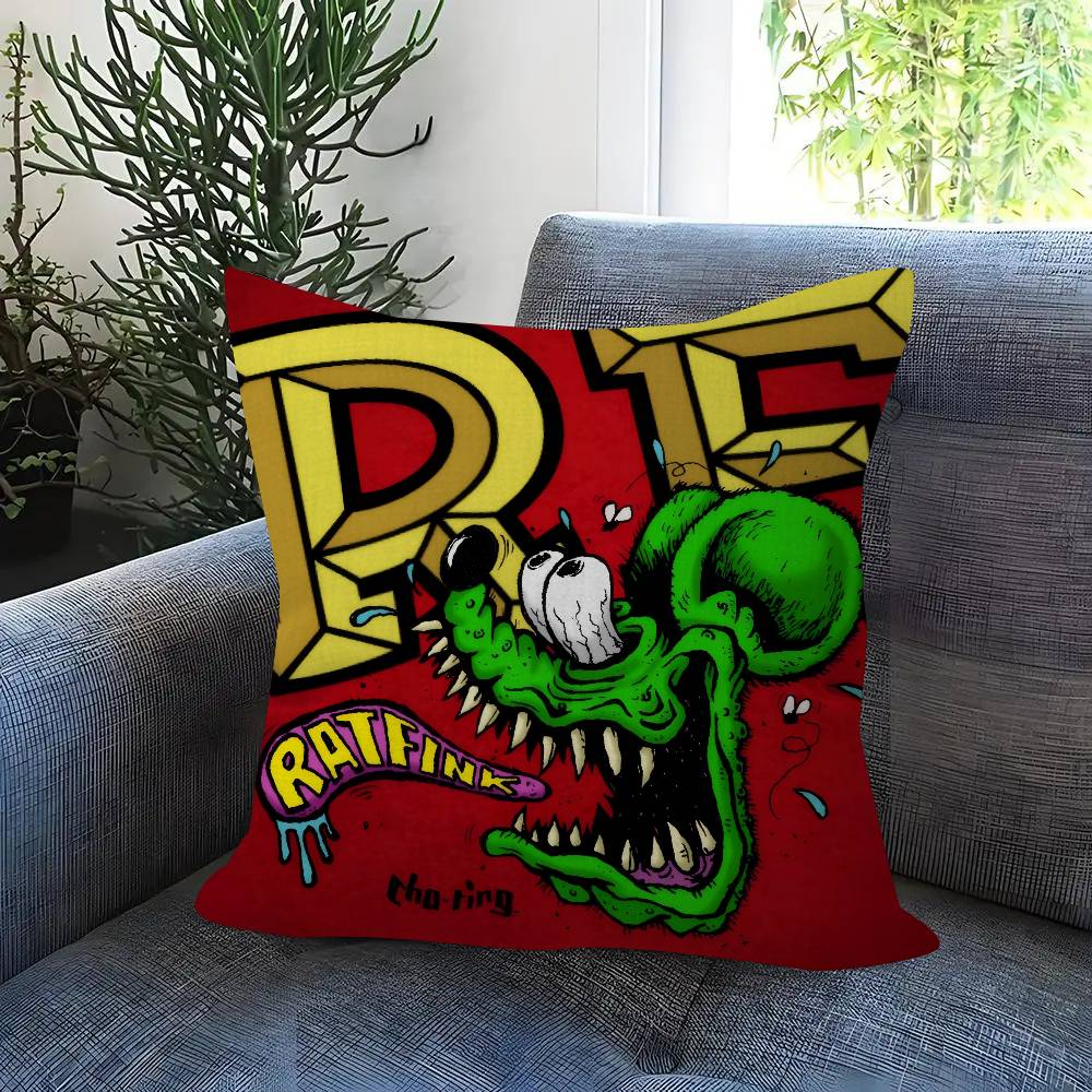 Personalized Pillow Cover Kids Bedroom Wild Party Decor Pillowcase Kid Birthday Shower Gift Anime Rat Fink Printed