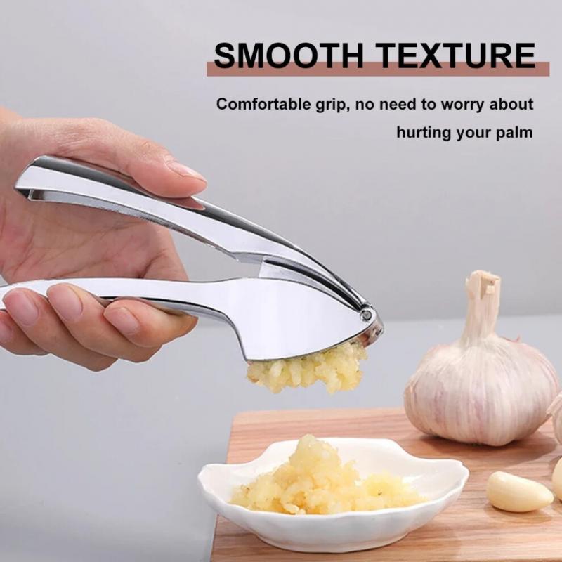 Stainless Steel Manual Garlic Press - Ginger Squeezer Crusher Tool