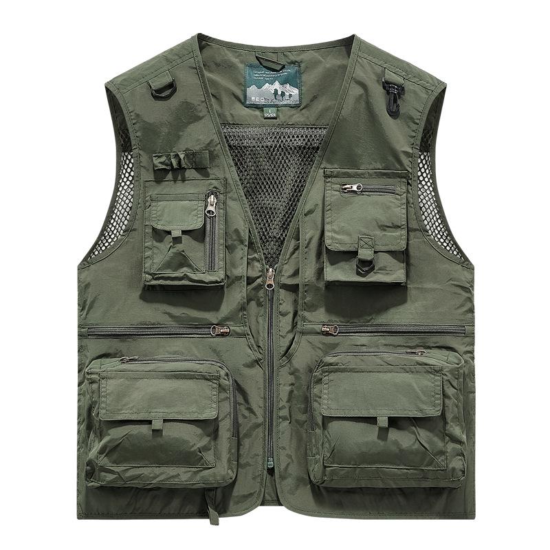 Men's Multi-pocket Mesh Vest for Spring & Autumn - Versatile for Fishing, Photography, and Outdoor Activities