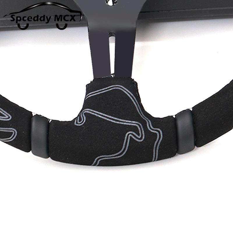 13.5inch Deep Dish Racing Steering Wheels Universal Black Edition Deep Corn 335mm Sports JDM Steering Wheel Suede Doodle