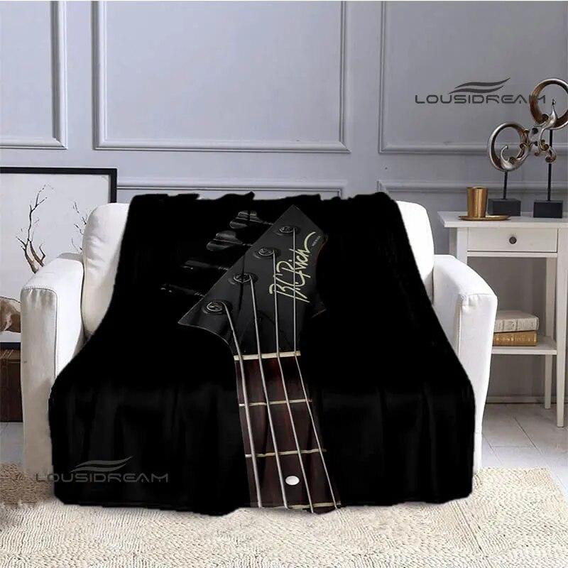B.C.rich Guitar Logo Printed Blanket Flange Blanket Soft and Comfortable Blanket Warm Blanket Blankets for Beds Birthday Gift