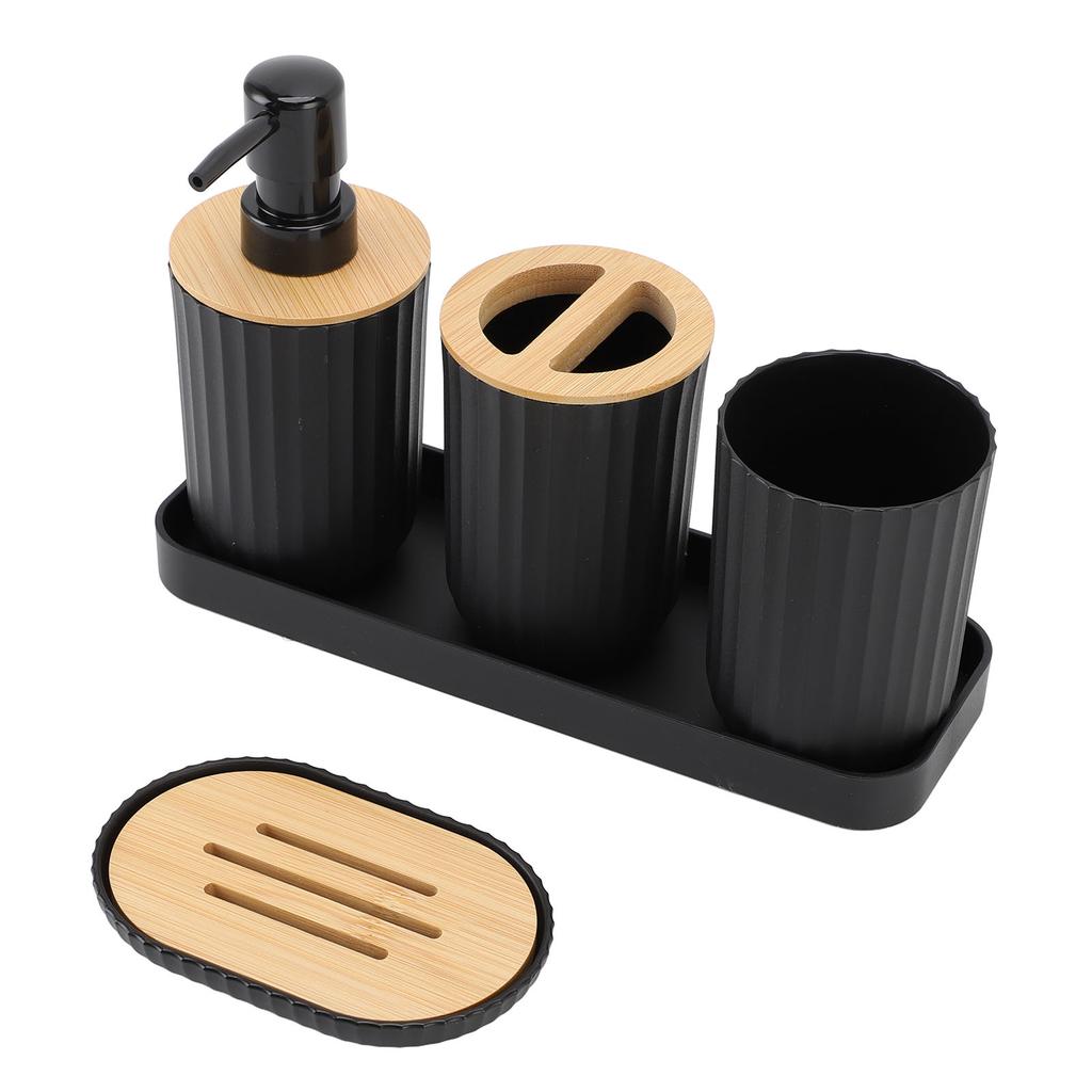 Bathroom Accessories Set Soap Dispenser and Toothbrush Holder Mouthwash Cup Bathroom Organizer for
