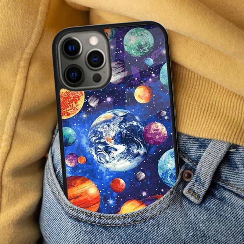 Moon Stars Space Soft Phone Case for iPhone 17 Air 16e Pro Max 15 Pro 13 14 Plus 11 12 MagSafe Magnetic Coque