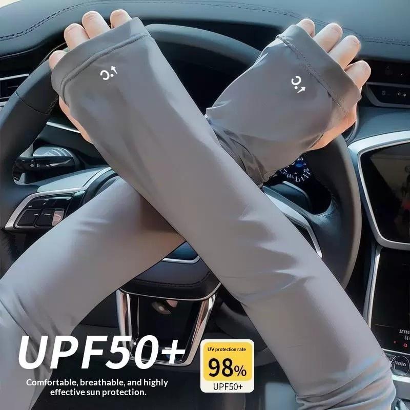 Sunscreen Cooling Ice Silk Arm Sleeves Summer Thin Sunshade Arm Sleeves Sports Cycling Driving Running Arm Cover