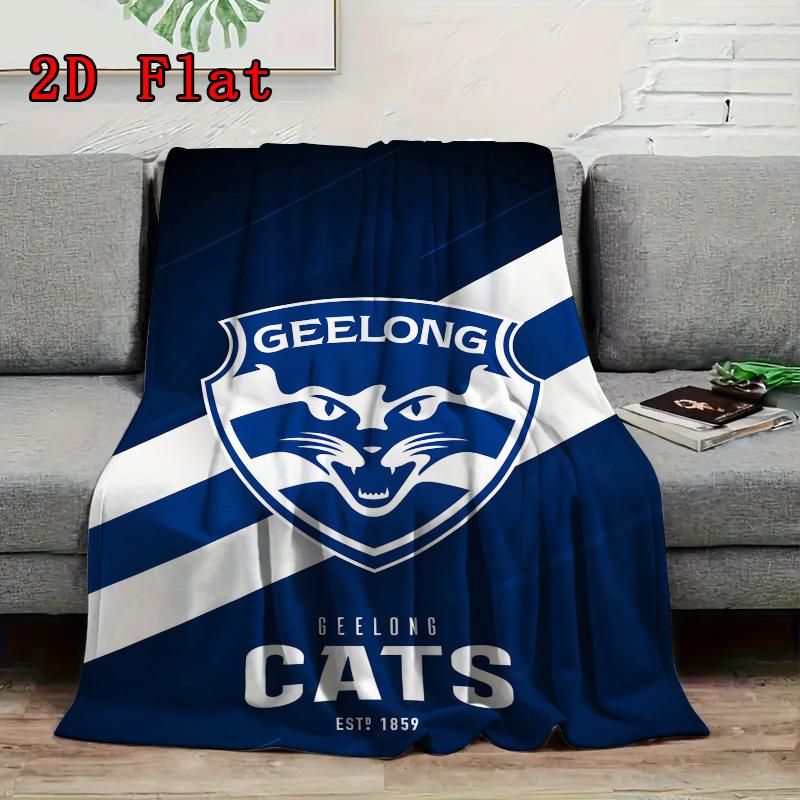 Geelong Cats-inspired 2D Flat Pattern Flannel Blanket High quality All Seasons Warmth and Comfort Perfect for Christmas Gifts.PMT0914370