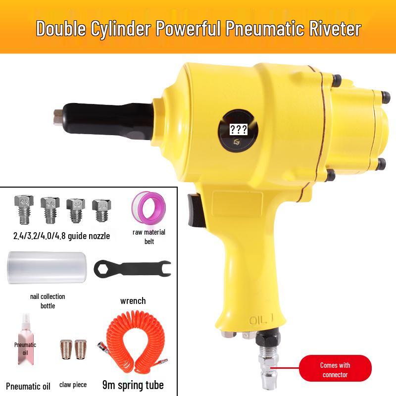 Pneumatic Aluminum Rivet Gun, Pistol-Type Self-Priming Riveting Tool