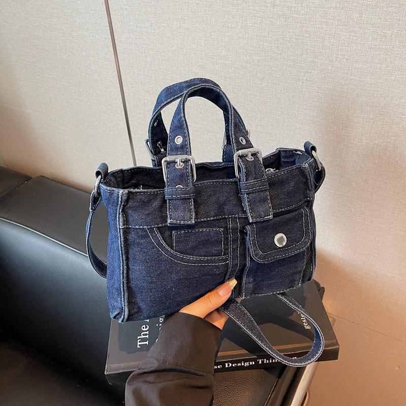 Niche Retro Versatile Washed Denim Handbag Bag New Shoulder Messenger Bag Fashion Casual Bag
