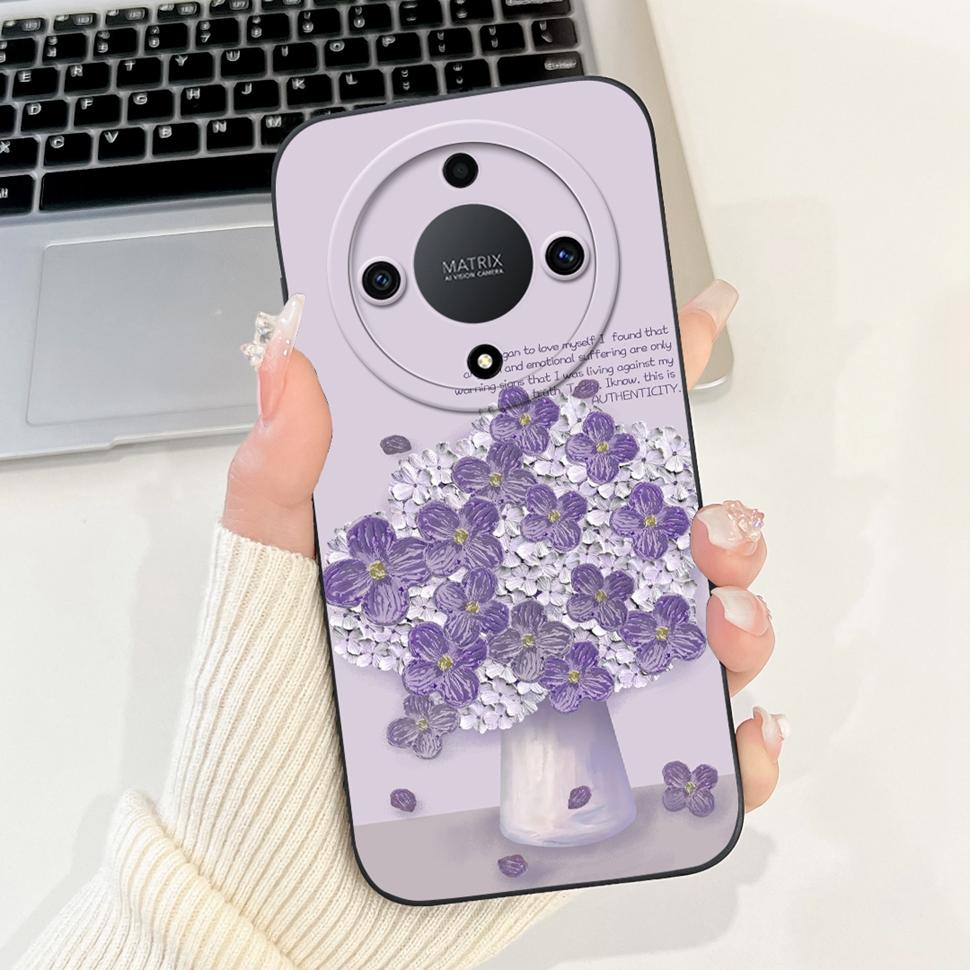 Für Honor X9a Hülle RMO-NX1 Bunte Blume Bemalte Abdeckung Weiche Silikon Handyhülle Für Huawei Honor X9 A X9a HonorX9a Hülle