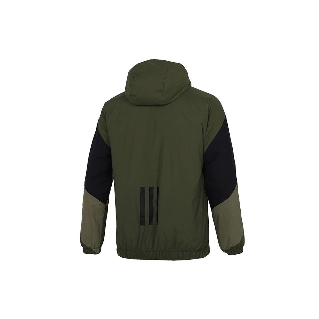Adidas Color Block Spliced Warm Cotton Jacket Men Outerwear Military-Green GT6547